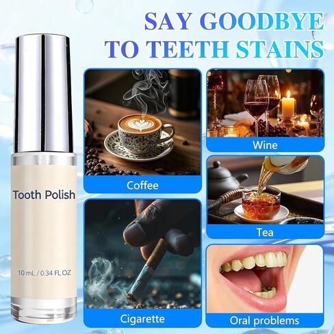 طلاء الأسنان وتبييض الأسنان - قطعتان من طلاء الأسنان الأبيض الطبيعي، تركيبة لطيفة وآمنة، طلاء أبيض بسيط ومحمول للأسنان لاستعادة الابتسامة الواثقة (إجمالي 20 مل) in Kuwait