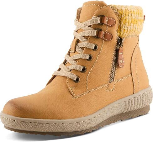 Spring Step Relife Karlene Waterproof Ankle Boots for Women | Shoes for Women with Sweater Top, Decorative Zipper and Cozy Sherpa Lining in Saudi Arabia