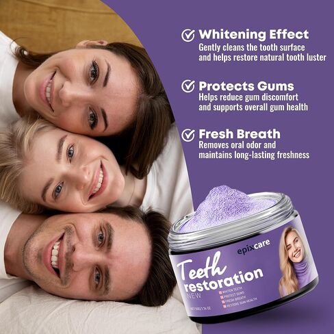 مسحوق معدني لترميم الأسنان - تبييض الأسنان الطبيعي، صحة الفم، مسحوق أرجواني لترميم الأسنان - فعال في تقوية الأسنان واللثة in Kuwait