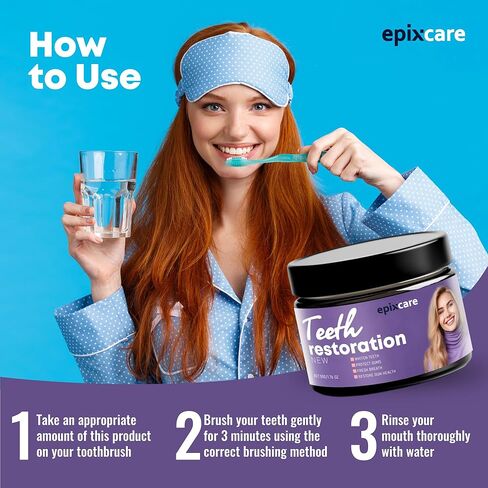 مسحوق معدني لترميم الأسنان - تبييض الأسنان الطبيعي، صحة الفم، مسحوق أرجواني لترميم الأسنان - فعال في تقوية الأسنان واللثة in Kuwait