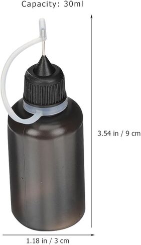 20pcs 30ml Black Plastic Oil Applicator Bottles with Needle Tip, Precision Glue Dispenser for Industrial and Craft Use, Fine Point Squeeze Bottles for Accurate Liquid Application in Saudi Arabia