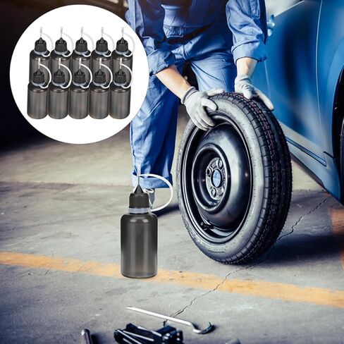 20pcs 30ml Black Plastic Oil Applicator Bottles with Needle Tip, Precision Glue Dispenser for Industrial and Craft Use, Fine Point Squeeze Bottles for Accurate Liquid Application in Saudi Arabia