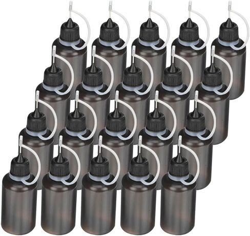 20 قطعة من زجاجات توزيع الزيت سعة 30 مل مع طرف إبرة رفيعة، زجاجات تطبيق الغراء المضغوطة للحرف الدقيقة والاستخدام الصناعي in Kuwait