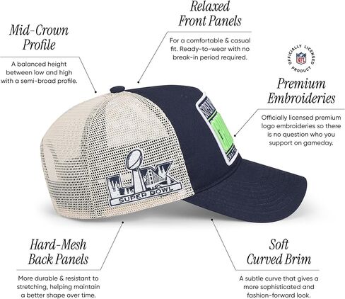 قبعة FOCO Seattle Seahawks NFL Super Bowl LX Champions Truckstop Patch Trucker RF in Saudi Arabia