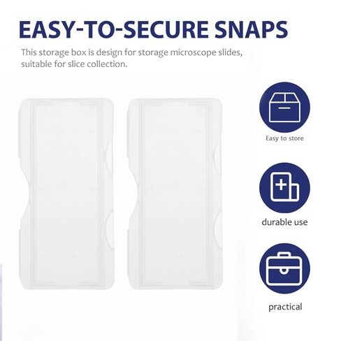 Individual Microscope Slide Holder Boxes 100Pcs Plastic Slide Storage Container for Lab Use with Secure Snaps for Microscope Organization in Saudi Arabia
