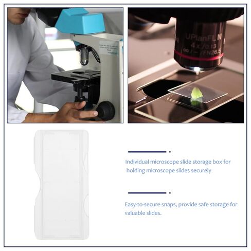 Individual Microscope Slide Holder Boxes 100Pcs Plastic Slide Storage Container for Lab Use with Secure Snaps for Microscope Organization in Saudi Arabia
