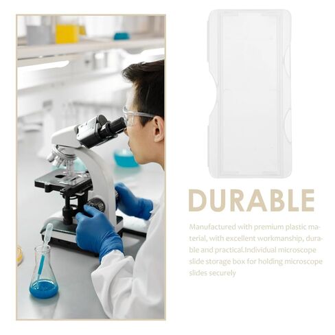 Individual Microscope Slide Holder Boxes 100Pcs Plastic Slide Storage Container for Lab Use with Secure Snaps for Microscope Organization in Saudi Arabia