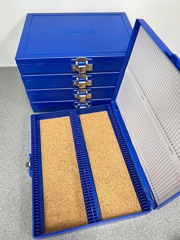 100-Place Slide Storage Box (Blue), 5 Boxes/Pack in Saudi Arabia