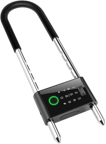 Smart Padlock with Long Adjustable Shackle, Bike U-Lock with Fingerprint, Keypad, App Control, Auto Lock,Heavy Duty Anti-Theft, Digital Combination Lock for Outdoor Fence, Gate, Weatherproof in Saudi Arabia