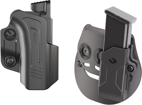 Orpaz R-Series G17 Holster Compatible with Glock 17 Holster, Level II OWB Holster with Paddle and Paddle Gen2 Attachment with Magazine Holster in Kuwait