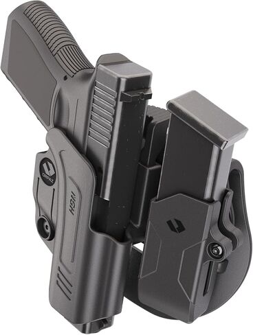 Orpaz R-Series G17 Holster Compatible with Glock 17 Holster, Level II OWB Holster with Paddle and Paddle Gen2 Attachment with Magazine Holster in Kuwait