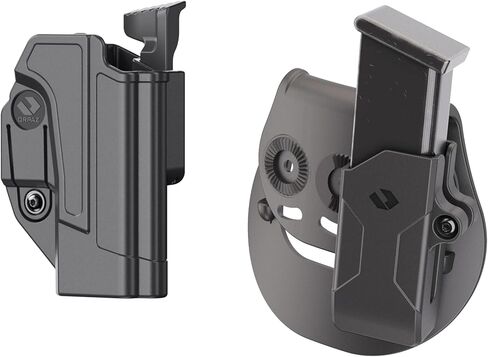 Orpaz C-Series G17 Holster Compatible with Glock 17 Holster, Level II OWB Holster with Paddle and Paddle Gen2 Attachment with Magazine Holster in Kuwait