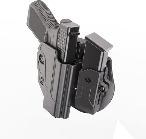 Orpaz C-Series G17 Holster Compatible with Glock 17 Holster, Level II OWB Holster with Paddle and Paddle Gen2 Attachment with Magazine Holster in Kuwait