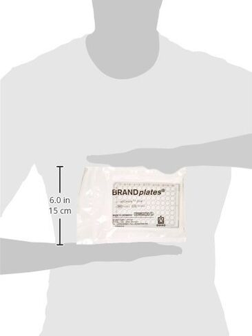 BrandTech بوليسترين شفاف CellGrade Plus معقم من الأسفل F-96-well ألواح دقيقة قياسية، حجم جيد 350 ميكرولتر (عبوة من 50) in Saudi Arabia