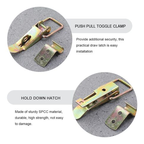 Luxshiny 2pcs Draw Catch Carriage Truck Door Draw Latches Metal Hold Down Clamp for Trailer Gate and Utility Bed Door Lock in Kuwait