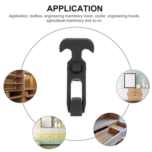 Luxshiny 2 Pcs Rubber T-Handle Buckle Toolbox Lock Flexible Draw Latch for Cooler Lid Hasp Industrial Hardware in Kuwait