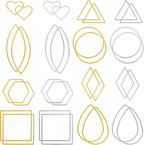 Pagow 48pcs aring hoop ، hypoallergenic teardrop square round apphes for monder make ، arcings deting hoop bulk for diy crafts accosities (gold ، silver) in Kuwait