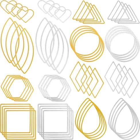 Pagow 48pcs aring hoop ، hypoallergenic teardrop square round apphes for monder make ، arcings deting hoop bulk for diy crafts accosities (gold ، silver) in Kuwait