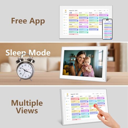 15.6 بوصة التقويم الرقمي الذكي والخطوط الرتيب - 1920 × 1080 شاشة اللمس IPS ، مخطط عائلة الجدار والمكتب ، ومخطط المزامنة ومشاركة لحظات عبر التطبيق من أي مكان in Kuwait