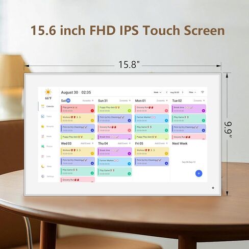 15.6 بوصة التقويم الرقمي الذكي والخطوط الرتيب - 1920 × 1080 شاشة اللمس IPS ، مخطط عائلة الجدار والمكتب ، ومخطط المزامنة ومشاركة لحظات عبر التطبيق من أي مكان in Kuwait