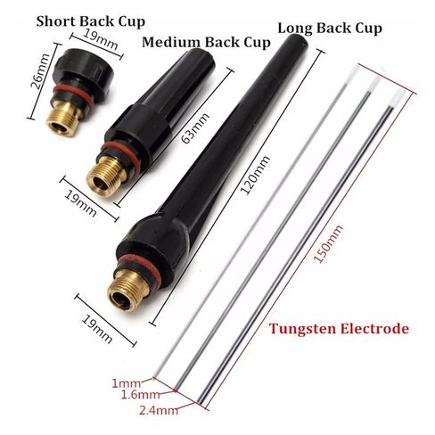 17Pcs Welders Welding Torch Cup Collet Body Nozzle Kit Tungsten Electrode for Wp-17/18/26 Nozzle in Saudi Arabia