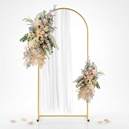 سعة 7.2 قدمًا معدًا ذهبيًا معدًا خلفيًا ، وإطار زفاف للبالون القوس لحفلة عيد الميلاد ، ودش الطفل ، وتزيين الاحتفال in Kuwait