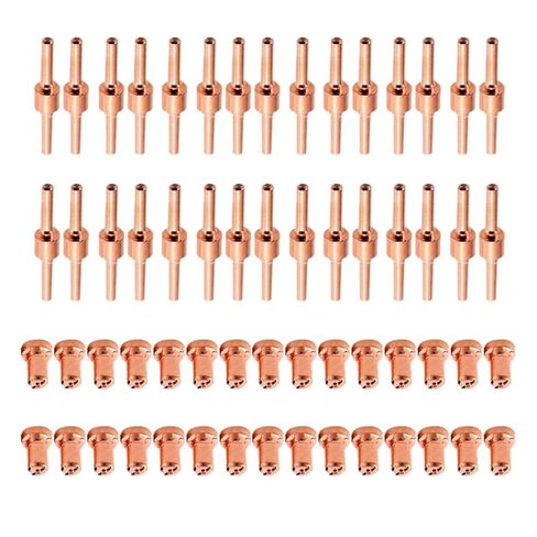 100Pcs Red Copper Extended Long Plasma Cutter Tip Electrodes Nozzles Kit Consumable for Pt31 Lg40 40A Cutting Welder Torch Welding Nozzle in Saudi Arabia