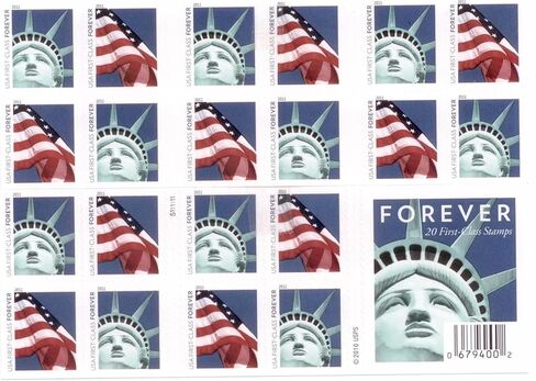 Forever Stamps Lady Liberty and Flag ATM Sheet of 18 Stamps Scott 4519B in Kuwait