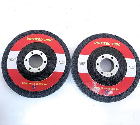 قرص SIGNI الموحد EXL UW - جهاز إزالة الأزيز واللمسة النهائية لتكييف السطح PRO 4-1/2"x 7/8" للمعادن والسبائك والصلب لمطحنة الملاك (2S FIN، 2PCS) in Saudi Arabia