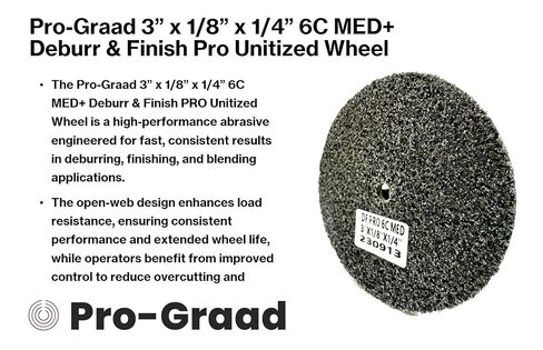 2 Pack 2" x 1" x 1/4" 6C MED+ Deburr & Finish PRO Unitized Wheel – Fast Burr Removal, Long-Lasting, Minimal Dust, Precision Cutting for Deburring, Finishing & Blending, 65058 in Saudi Arabia