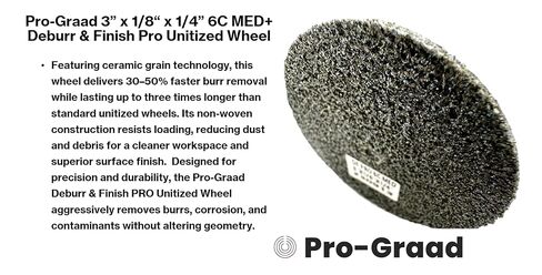 2 Pack 2" x 1" x 1/4" 6C MED+ Deburr & Finish PRO Unitized Wheel – Fast Burr Removal, Long-Lasting, Minimal Dust, Precision Cutting for Deburring, Finishing & Blending, 65058 in Saudi Arabia