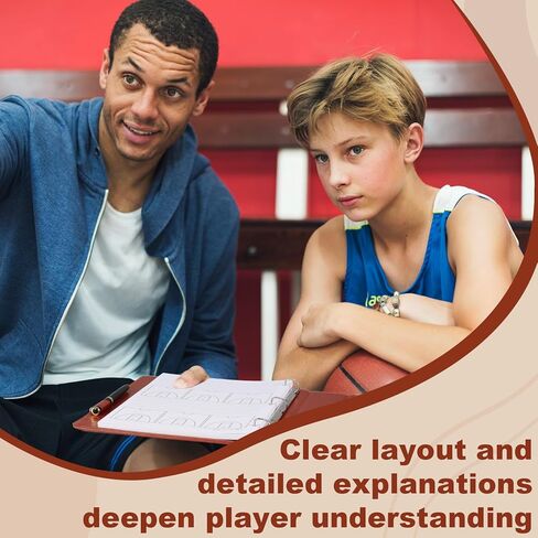 PU Leather 8.5 * 11 in Basketball Coach Notebook 63 Page Playbook Journal Basketball Coach Binder Red Brown Basketball Practice Planner Drills Accessories for Players Student Coach Enthusiasts in Kuwait