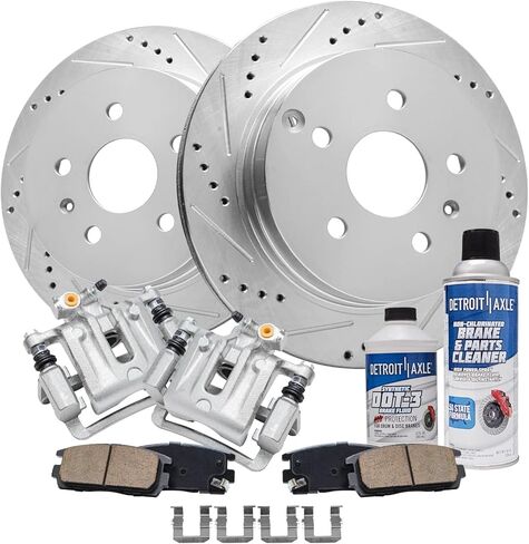 Detroit Axle - Front Brake Rotors for Toyota Corolla Scion Matrix Scion XD Pontiac Vibe Drilled & Slotted Brake Rotors Replacement Brakes and Rotors in Saudi Arabia