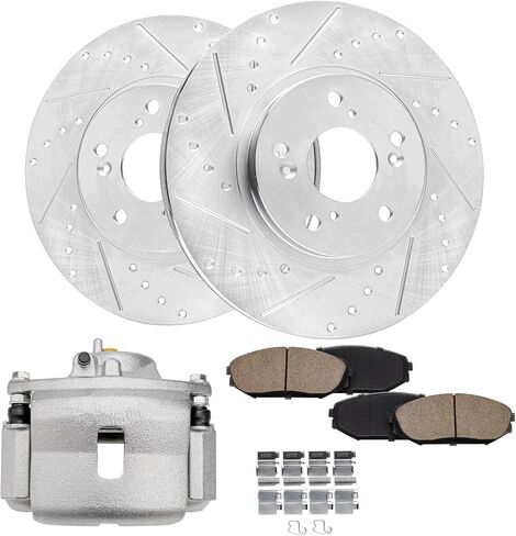 Detroit Axle - Front Brake Rotors for Toyota Corolla Scion Matrix Scion XD Pontiac Vibe Drilled & Slotted Brake Rotors Replacement Brakes and Rotors in Saudi Arabia