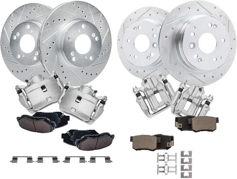 Detroit Axle - Front Brake Rotors for Toyota Corolla Scion Matrix Scion XD Pontiac Vibe Drilled & Slotted Brake Rotors Replacement Brakes and Rotors in Saudi Arabia