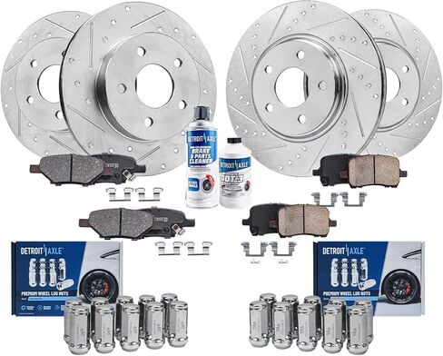 Detroit Axle - Front Brake Rotors for Toyota Corolla Scion Matrix Scion XD Pontiac Vibe Drilled & Slotted Brake Rotors Replacement Brakes and Rotors in Saudi Arabia