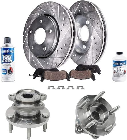 Detroit Axle - Front Brake Rotors for Toyota Corolla Scion Matrix Scion XD Pontiac Vibe Drilled & Slotted Brake Rotors Replacement Brakes and Rotors in Saudi Arabia