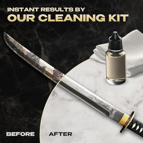 مجموعة تنظيف كاتانا الأساسية مع 5 قطع من قماش التنظيف وزجاجة من زيت تشوجي - مجموعة العناية بالصيانة لسيوف الساموراي - العناية بسيوف النينجا اليابانية كاتانا الساموراي - هدية للجميع KCK 02 in Kuwait
