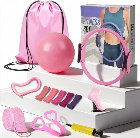13 PCS Pilates Kit for Women,Pilates Kit for Home Workouts, Pilates Equipment Ring and Ball Set, Home Pilates Workout Kit, Pilates Starter Kit for Women at Gym Studio Travel in Kuwait