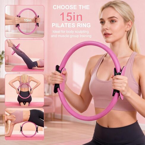 13 PCS Pilates Kit for Women,Pilates Kit for Home Workouts, Pilates Equipment Ring and Ball Set, Home Pilates Workout Kit, Pilates Starter Kit for Women at Gym Studio Travel in Kuwait