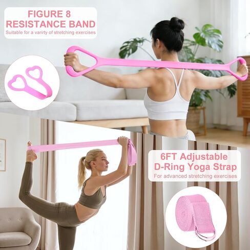 13 PCS Pilates Kit for Women,Pilates Kit for Home Workouts, Pilates Equipment Ring and Ball Set, Home Pilates Workout Kit, Pilates Starter Kit for Women at Gym Studio Travel in Kuwait