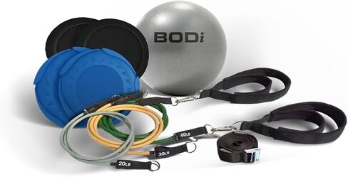 Track Pilates Home Workout Kit – Full-Body Resistance Band System with Door Anchor, Pilates Straps, Core Ball & Slides with Booties – Strength Training & Core Sculpting Set, At-Home Fitness Equipment in Kuwait