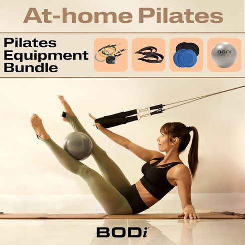 Track Pilates Home Workout Kit – Full-Body Resistance Band System with Door Anchor, Pilates Straps, Core Ball & Slides with Booties – Strength Training & Core Sculpting Set, At-Home Fitness Equipment in Kuwait
