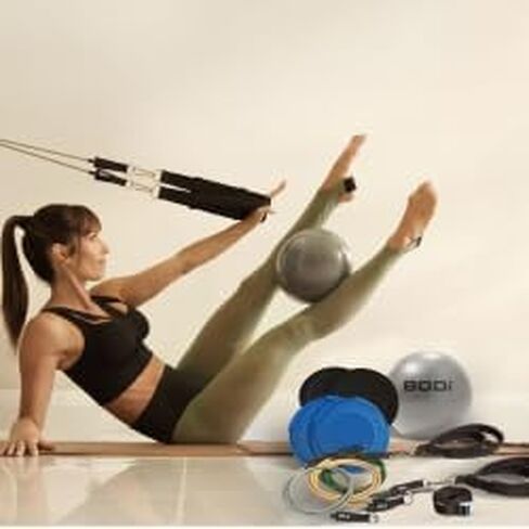 Track Pilates Home Workout Kit – Full-Body Resistance Band System with Door Anchor, Pilates Straps, Core Ball & Slides with Booties – Strength Training & Core Sculpting Set, At-Home Fitness Equipment in Kuwait