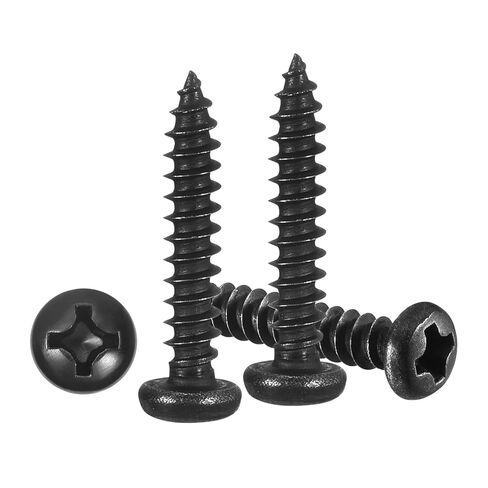 METALLIXITY Phillips Pan Head Self Tapping Screws(M3x16) 100Pcs, 304 Stainless Steel Self Drilling Screw for Metal Wood Plastic, for Cabinet Wall Shutter Plate Rock Furniture, Black in Saudi Arabia