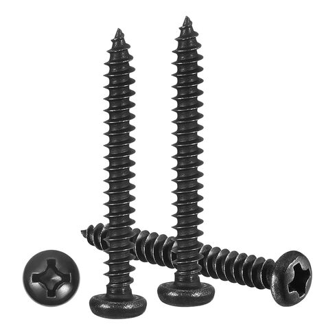 METALLIXITY Phillips Pan Head Self Tapping Screws(M3x16) 100Pcs, 304 Stainless Steel Self Drilling Screw for Metal Wood Plastic, for Cabinet Wall Shutter Plate Rock Furniture, Black in Saudi Arabia