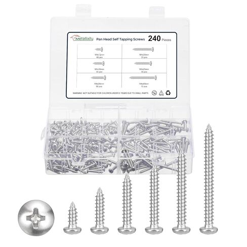 METALLIXITY Phillips Pan Head Self Tapping Screws(M3x16) 100Pcs, 304 Stainless Steel Self Drilling Screw for Metal Wood Plastic, for Cabinet Wall Shutter Plate Rock Furniture, Black in Saudi Arabia