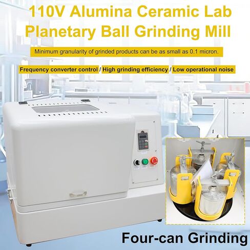 Planetary Ball Mill, 4L Ball Grinding Mill with 4 Jars, 110V 1500W Efficient Lab Fine Powder Pulverizer for Dry/Wet Grinding, for Fields of Geology/Mining/Metallurgy/Ceramics/Chemical in Kuwait