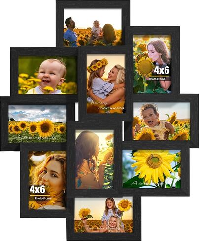 4 × 6 صورة إطار صورة ، إطارات صور 12 عبوة ديكور جدار ملصقة ، مع الجبهة الزجاجية ، التجميع المطلوبة ، الأسود in Kuwait