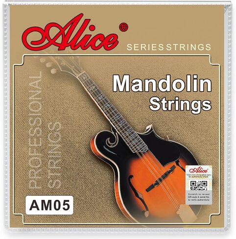 Alice 2 Pack Mandolin Strings 4 String Set Medium (11-40) Plated Steel and Silver-Plated Copper Alloy with Anti-Rust Coating, (AM05) in Kuwait